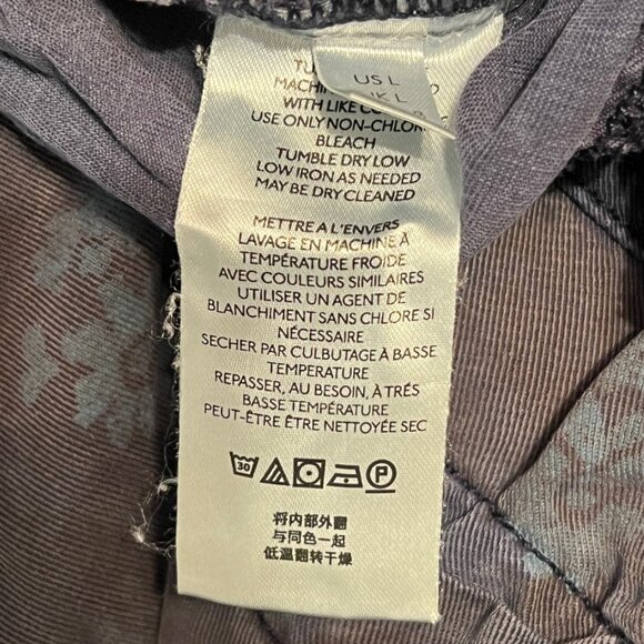 Anthropologie Cargo Jogger Pants Large Floral Print Drawstring Streetwear - Picture 9 of 11